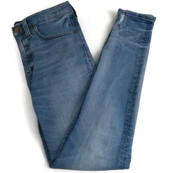 J439 Madewell High Rise Distressed Skinny 28 - Picture 6 of 10